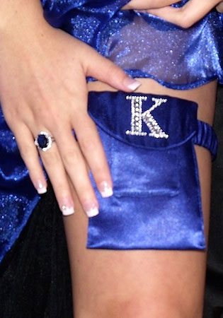 Kiwi's senior prom ring & garter purse